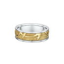 9ct Two Tone Men Wedding Ring
