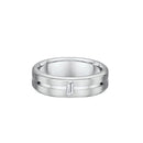 9ct White Gold Diamond Men Wedding Ring