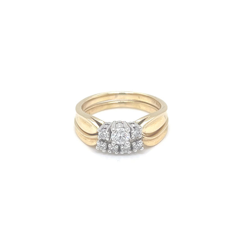 Set of 18ct Yellow Gold and White Gold Diamond Ring