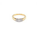 18ct Yellow Gold and White Gold Diamond Ring