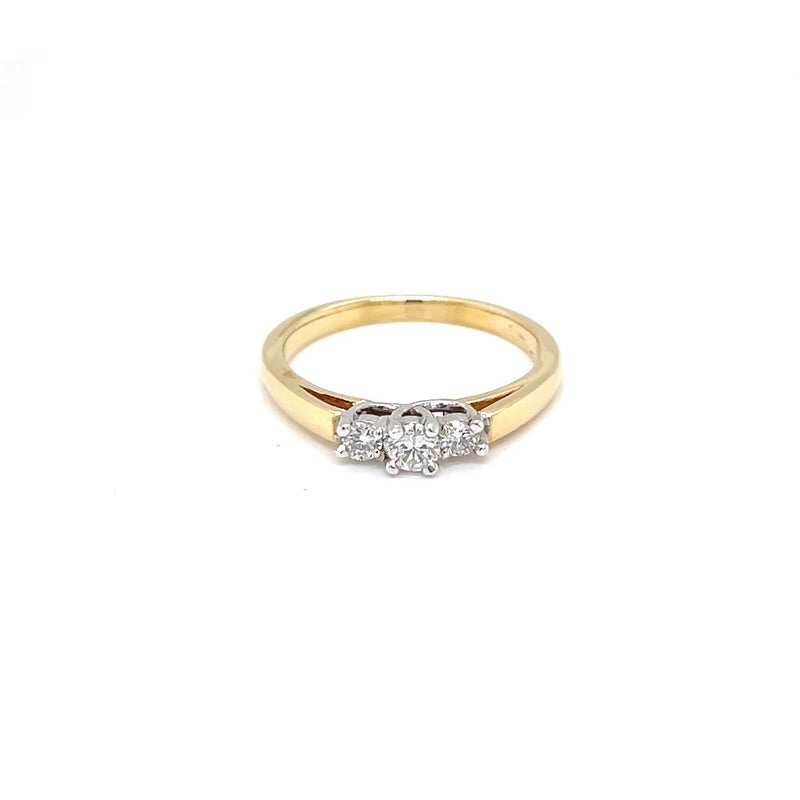 18ct Yellow Gold and White Gold Diamond Ring