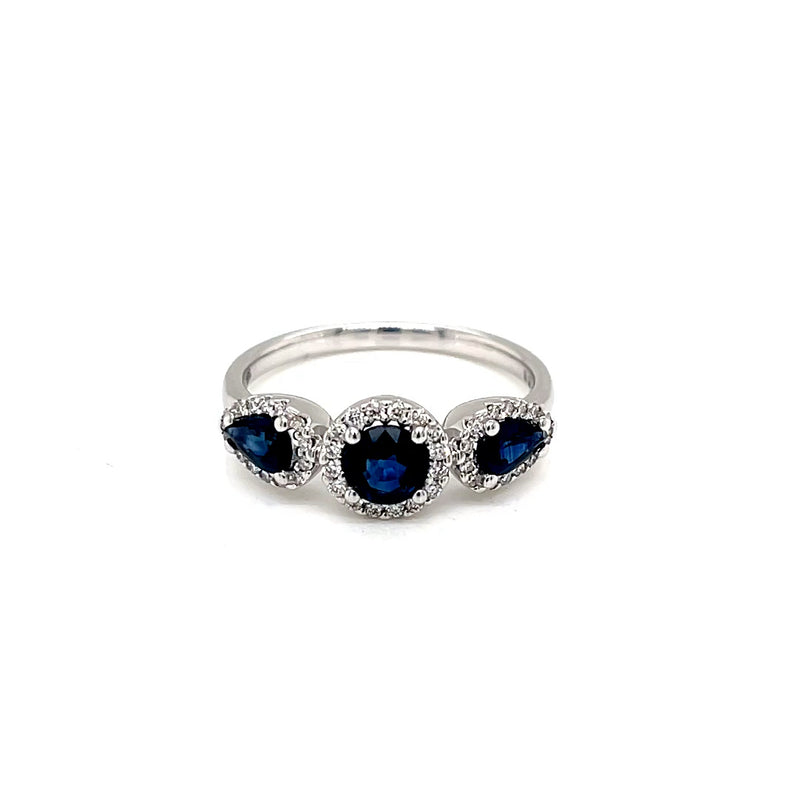 (SOLD)  9ct YG Sapphire & Diamond Ring