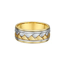 9ct Two Toned Yellow and White Gold Men Wedding Ring