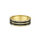9ct Yellow Gold & Carbon Fiber Men Wedding Ring