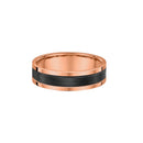 9ct Rose Gold & Carbon Fiber Men Wedding Ring