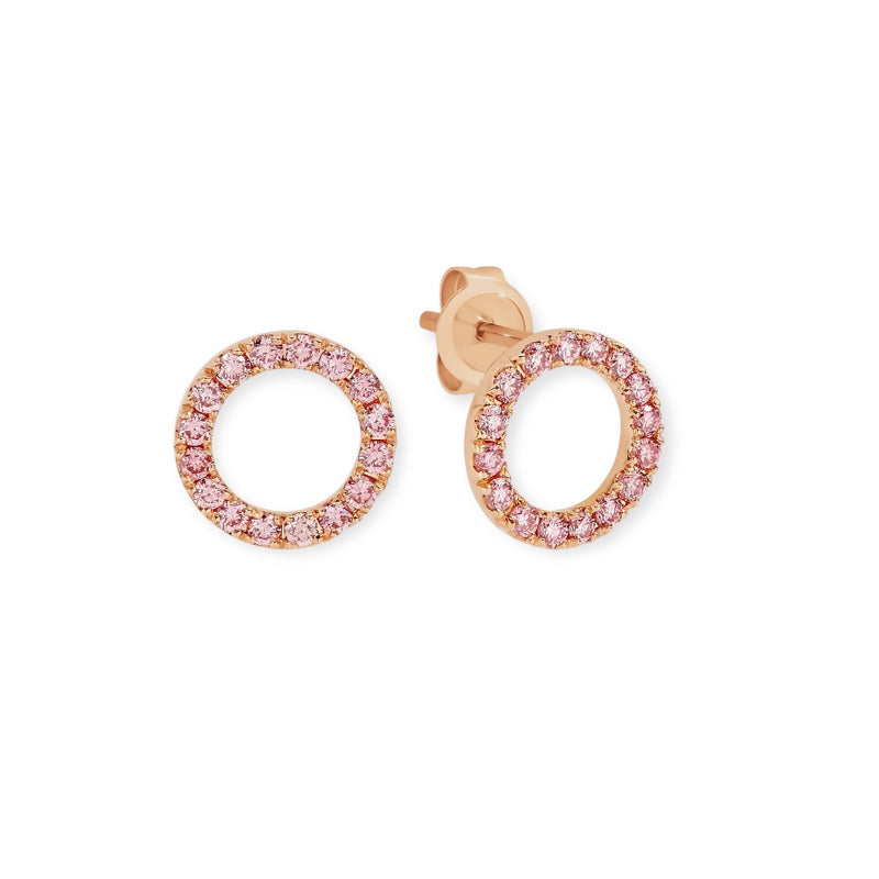 18ct WG & RG Perpetual Circle Diamond Earrings
