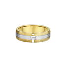 9ct Two Tone Diamond Men Wedding Ring