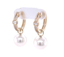 18ct Yellow Gold Pearl and Diamond Earrings