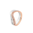 18ct WG & RG Three Bands Diamond Ring