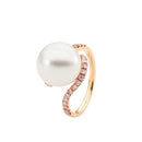 18ct Rose Gold Diamond & Pearl Ring