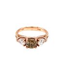 14ct Rose Gold Champagne and Diamond Ring