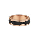 9ct Rose Gold & Carbon Fiber Men Wedding Ring