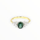 9ct Yellow/White Gold Sapphire Diamond Ring