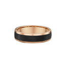9ct Rose Gold & Carbon Fiber Men Wedding Ring