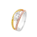 SOLD - 18ct White/Yellow/Rose Gold Diamond Ring