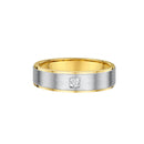 9ct Two Tone Yellow Gold and White Gold Diamond Men Wedding Ring