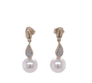 18ct Yellow Gold Pearl & Diamond Earrings