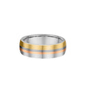 9ct Three Tone Gold & Titanium Men Wedding Ring