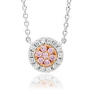 18ct White/Rose Gold Diamond Pendant