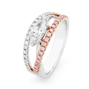18ct White/Yellow/Rose Gold Diamond Ring