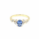 9ct Yellow/White Gold Saphire Diamond Ring