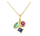 9ct Yellow Gold Emerald Ruby Sapphire Pendant