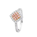 18ct White Gold & Rose Gold Diamond Ring