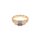 (SOLD)  18ct YG/WG Cognac & Diamond Ring