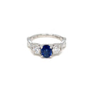 SOLD - Platinum Sapphire & Diamond Ring