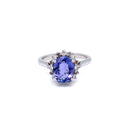 Platinum Tanzanite and Diamond Ring