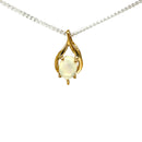 9ct YG Solid White Opal Pendant