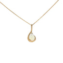 9ct YG Solid White Opal Pendant