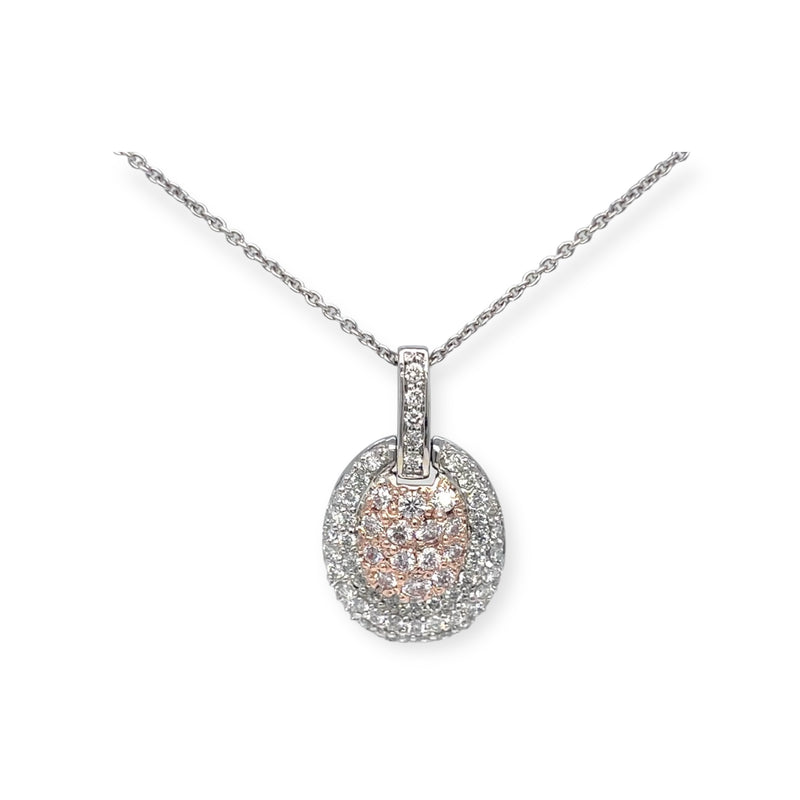 18ct White/Rose Gold Diamond Pendant