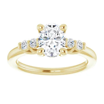 18ct WG Oval & Round cut lab Grown Accented Diamond Ring