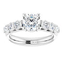 18ct Yellow Gold - Round cut Lab Grown Accented Diamond Ring