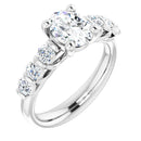 18ct White Gold -  Oval & Round cut Lab Grown Accented Diamond Ring