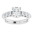 18ct White Gold -  Oval & Round cut Lab Grown Accented Diamond Ring