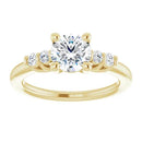 18ct Yellow Gold - Round cut Lab Grown Accented Diamond Ring
