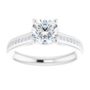 18ct Yellow Gold - Round cut Lab Grown Accented Diamond Ring