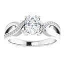 18ct Yellow Gold - Oval & Round cut Lab Grown Accented Diamond Ring