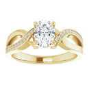 18ct Yellow Gold - Oval & Round cut Lab Grown Accented Diamond Ring