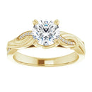 18ct Yellow Gold - Round cut Lab Grown Infinity Accented Diamond Ring