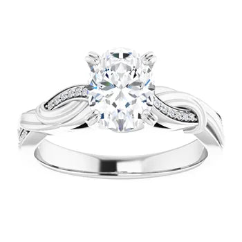 18ct WG Oval & Round cut Lab Grown Infinity Accented Diamond Ring