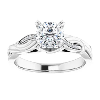 18ct YG Cushion & Round cut Lab Grown Infinity Accented Diamond Ring