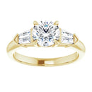 18ct White Gold - Round cut & Tapered Baguette Lab Grown Diamond Accented Ring