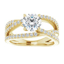 18ct Yellow Gold - Round cut Lab Grown Diamond Accented Ring