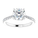 18ct White Gold -  Round cut Lab Grown Diamond Accented Ring