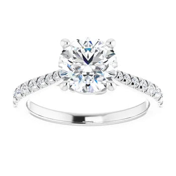 18ct WG Round cut Lab Grown Diamond Accented Ring