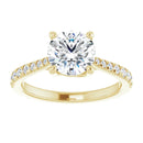 18ct White Gold -  Round cut Lab Grown Diamond Accented Ring