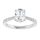 18ct Yellow Gold - Oval & Round Lab Grown Diamond Accented Ring